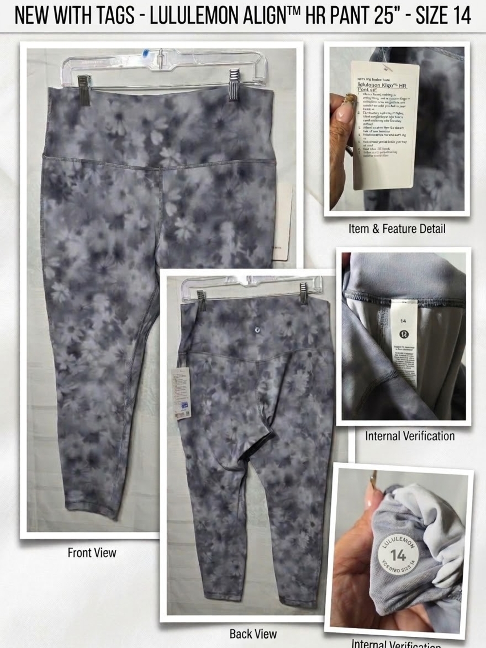 lululemon athletica Align Crop Leggings - Gray Tie-Dye